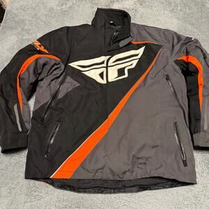 Fly Racing SNX Pro Coat Mens 2XL Snowmobile Jacket with Liner Gray Black